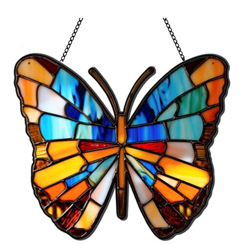 Pendentif lune espagnole teinté acrylique fenêtre suspendue, décoration murale papillon pour papillon amoureux pendaison de crémaillère cadeau S B
