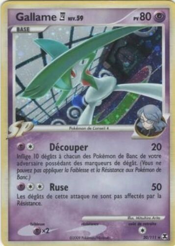 Carte Pokémon "Gallame Niv.59" Pv80 Holo 20/111
