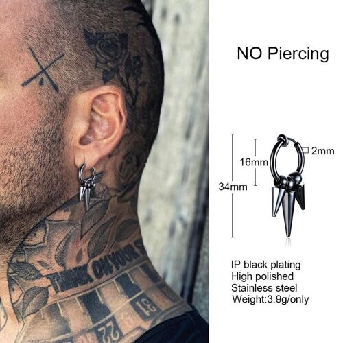 Boucles D'oreilles Dagger Pour Hommes, Acier Inoxydable De La Louisiane, Épée Courte, Boucle D'oreille Hucornel, Bijoux De Salariés Moyenne, Couteau Couleur Argent, Boucle D'oreille Pendante