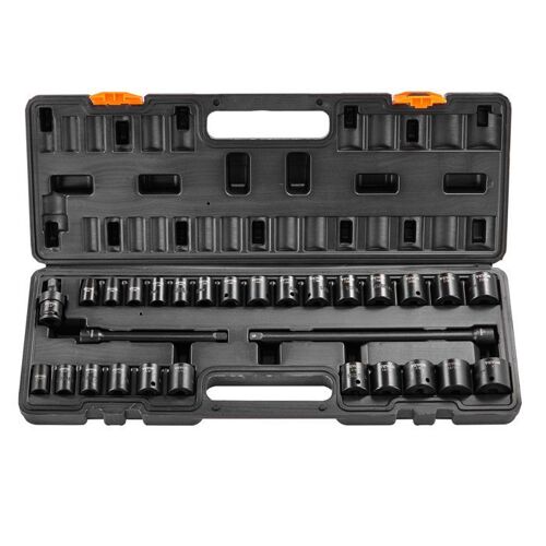 Coffret Douilles à Chocs 3/8 po SAE 3/8-1 po Métrique 8-22 mm-VEVOR-Kit pour Clé à Cliquet 29PCs-pour la Réparation Automobile