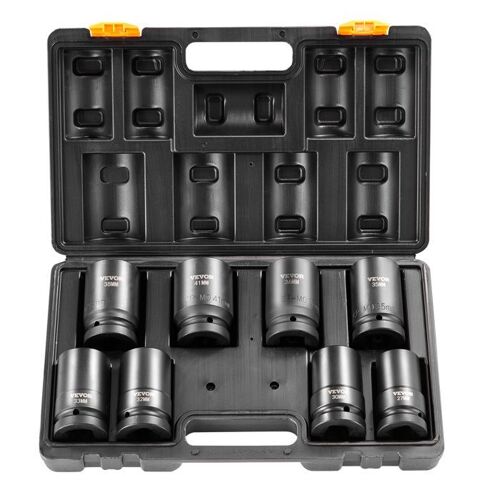 Coffret Douilles À Chocs Profondes 1 Po Métrique 27-41mm-Vevor-Kit Pour Clé À Cliquet 8pcs-Pour La Réparation Automobile, Atelier