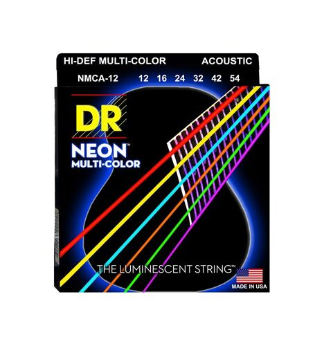 Dr Nmca-12 - Hi-Def Neon - Multi-Color, Jeu Guitare Acoustique, Light 12-54