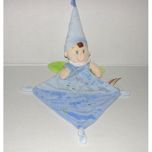 Lutin  Brodés Coeur Feuilles Et Etoiles Avec Des Ailes En Feuille Nicotoy 44cm