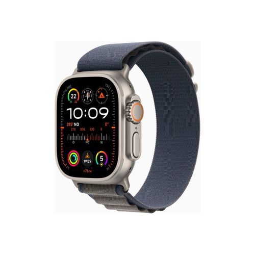 Apple Watch Ultra 2 GPS + Cellular - Boîtier Titane 49 mm - Boucle Alpine Bleue - Bracelet S