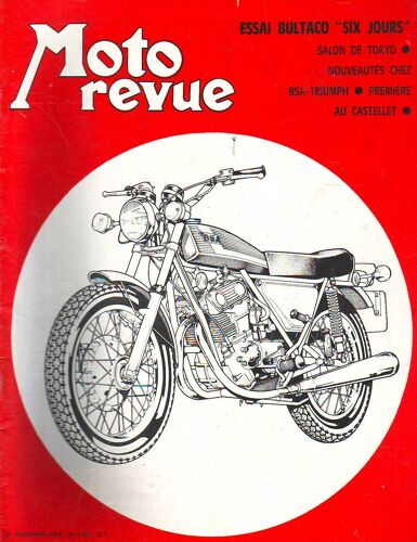 Moto Revue N°2003: 21 Novembre 1970. 58e Année. (Essai Bultaco Six Jours. Salon De Tokyo. Nouveautés Chez Bsa-Triumph)