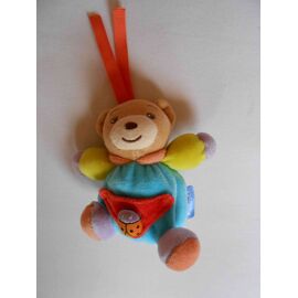 Mini Peluche Doudou Ours Boule Attache Tétine Sucette Kaloo Rubans Ourson Bleu Vert Rouge Avec Coccinelle Sur Le Ventre