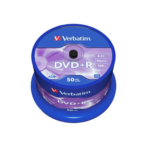 Verbatim - 50 x DVD+R - 4.7 Go 16x - argent mat - spindle