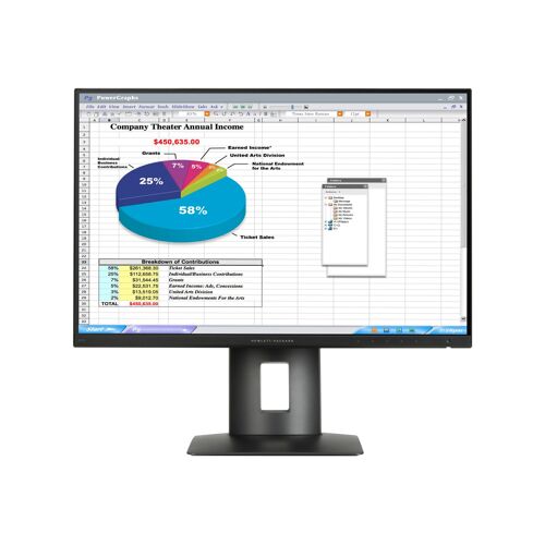 HP Z24n - Écran LED - 24" - 1920 x 1200 @ 60 Hz - IPS - 300 cd/m² - 1000:1 - 8 ms - DVI-D, DisplayPort, Mini DisplayPort, HDMI (MHL) - noir