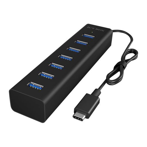 ICY BOX IB-HUB1700-C3 - Concentrateur (hub) - 7 x SuperSpeed USB 3.0 - de bureau