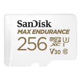 SanDisk Max Endurance - Carte mémoire flash (adaptateur microSDXC vers SD inclus(e)) - 256 Go - Video Class V30 / UHS-I U3 / Class10 - microSDXC UHS-I