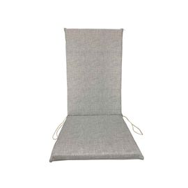 Coussin Pour Chaise Longue Pliante, Dossier Haut, Salon De Jardin, 120x50 Cm, Coton, Totalement Déhoussable Gris