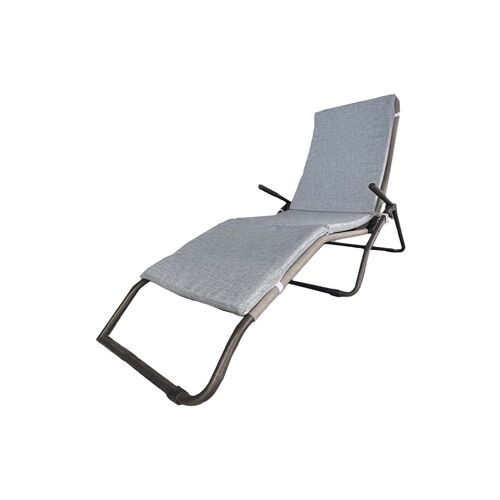 Il Tuo Artigiano Design Coussin Pour Transat Pliant, Bain De Soleil, Salon De Jardin, 165x50 Cm, Coton, Totalement Déhoussable Gris