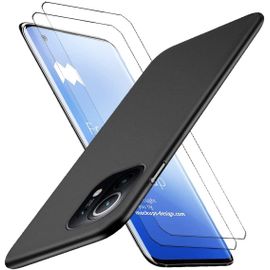 Coque Silicone Noire + 2 Verres Trempes Pour Xiaomi Mi 11 Little Boutik®