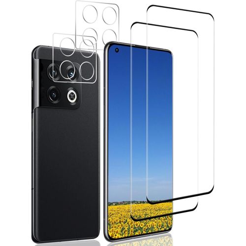 Verre Trempe Oneplus 10 Pro, Protection Ecran, Anti-Empreintes Ecran De Protection, [Ultra Hd][Sans Bulle][Anti-Rayures][Cas Amical] Film De Protection D` Ecran, 2+2 Pieces