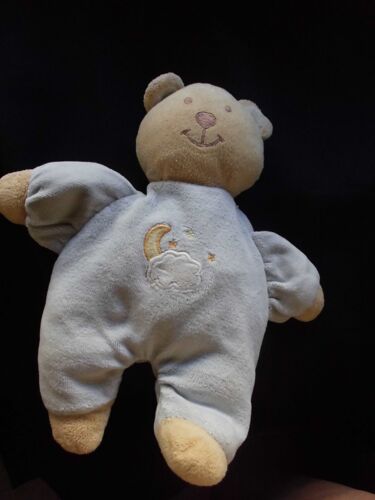 Doudou Ours Amtoys Bengy Bleu Ciel Lune Nuage 28 Cm