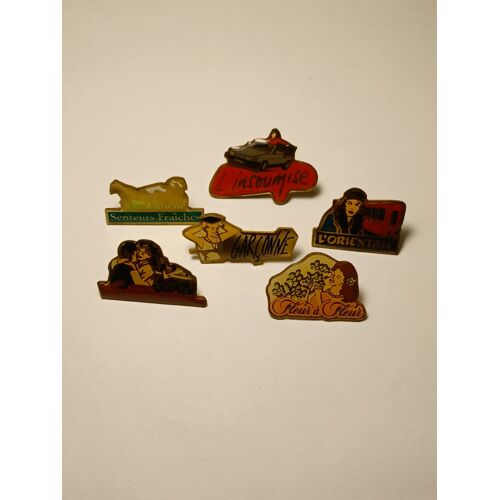 Lot De 6 Pin's Parfum Eau Jeune 2eme Serie