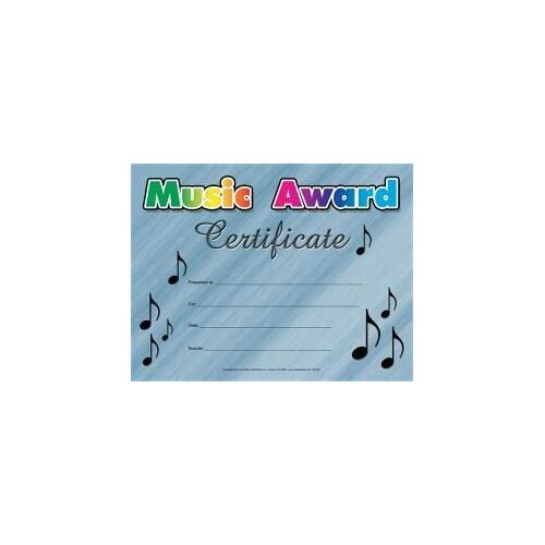 Music Award Certificate