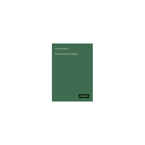 Des Sources Du Droit Grec