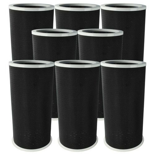 vhbw 8x Filtre à charbon actif compatible avec Xiaomi Mi Air Purifier 2, 3, 2H, 2C, 3C, 2S, 3H purificateur d'air - Filtre à air noir / gris