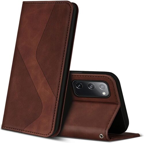 Coque pour Samsung Galaxy S20 FE, Premium etui Housse en Cuir de Protection, Clapet Folio Portefeuille pour Samsung S20 FE (Marron)