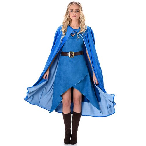Déguisement Guerrière Médiévale Bleu Femme - Taille: Xl
