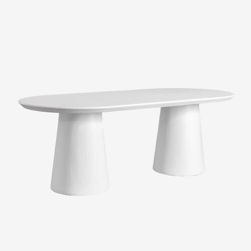 Table à manger ovale 220x95 cm en ciment Noemi