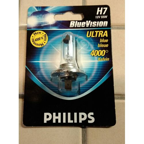 Ampoule Philips H7 12v 55w Bluevision Ultra Bleue 4000 Kelvin