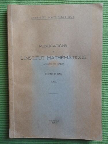 Publications De L'institut Mathématique - Nouvelle Série - Tome 2 (16)