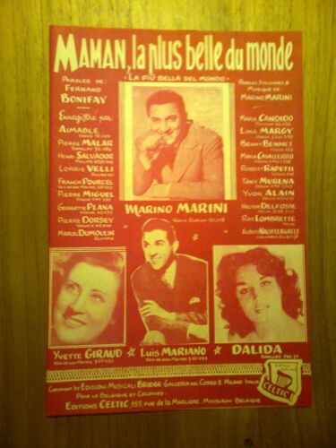 Partition "Maman, La Plus Belle Du Monde" (Dalida, Marino Marini)