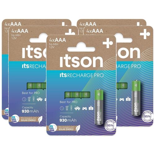 ITSON Lot de 5 Packs 4 Piles Rechargeables PRO AAA NiMH 930 mAh Appareils photo Manettes Jouet