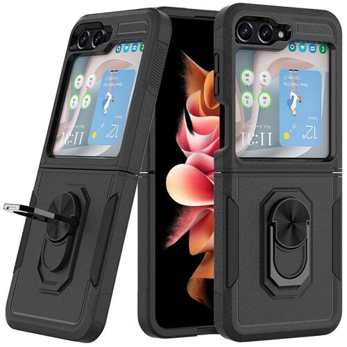 Coque Pour Samsung Galaxy Z Flip 5, Protection Rigide Ultra Résistante Avec Support - Noir - E.F.Connection