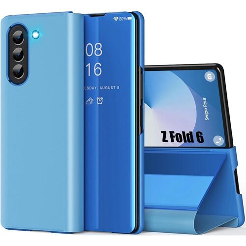Coque Pour Samsung Galaxy Z Fold 6, Anti-Choc Effet Miroir Design Protection Intégrale Bleu - E.F.Connection