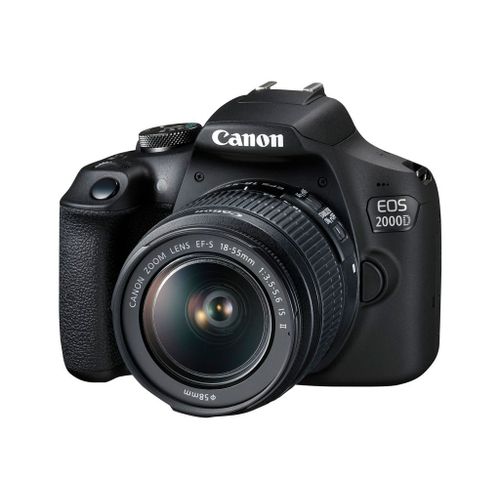 Canon EOS 2000D - Appareil photo numérique - Reflex - 24.1 MP - APS-C - 1080p / 30 pi/s - 3x zoom optique objectif EF-S 18-55 mm IS II - Wi-Fi, NFC
