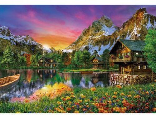 Puzzle Adulte Paysage Lac Alpin - 6000 Pieces - Set Puzzle Collection Montagne Et Lac + 1 Carte Tigre