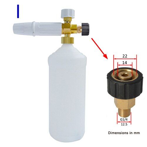 Green Canon À Mousse Professionnel Réglable Pour Lavage De Voiture, Nettoyeur À Pression, Couleur Blanche