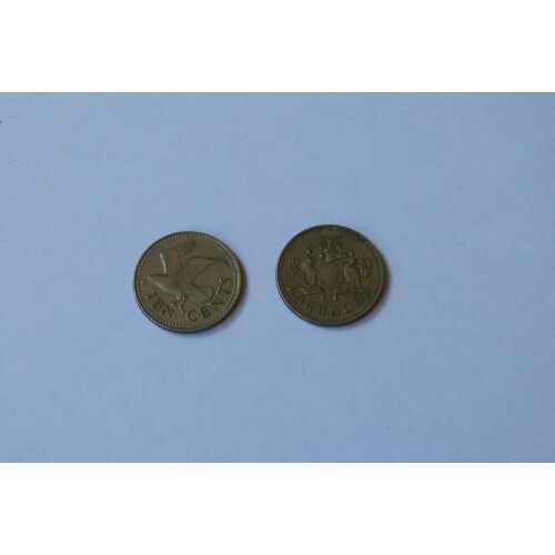 Lot De 2 Pièces De 10 Cents La Barbade