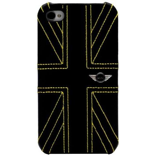 COQUE MINI UK ANGLAIS POUR IPHONE 4/4S COUTURES JAUNE SOUS BLISTER