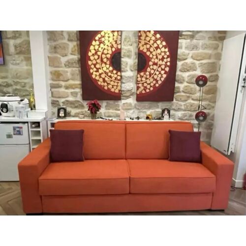 Convertible Contemporain Canapé Lit Model Haussmann Haut De Gamme Bois/Acier 3 Places Couchage 180 (Servit 5/6fois) Vendus 1/3 Du Prix À Récupérer En Boutique En Rez-De-Chaussée