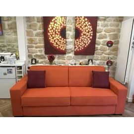 Convertible Contemporain Canapé Lit Model Haussmann Haut De Gamme Bois/Acier 3 Places Couchage 180 (Servit 5/6fois) Vendus 1/3 Du Prix À Récupérer En Boutique En Rez-De-Chaussée