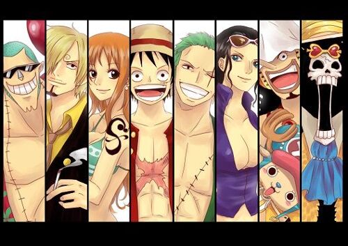 Poster One Piece  Luffy Zoro Nami Sanji Usopp Robin Brook Chopper Franky