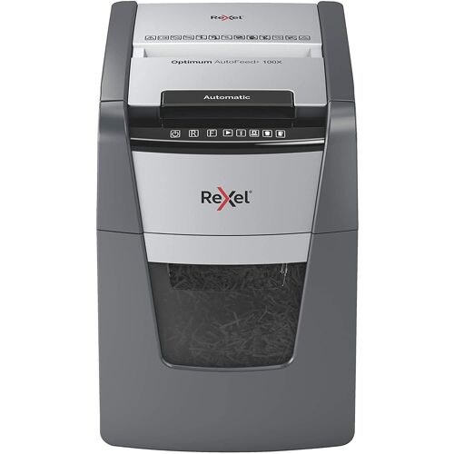 Rexel Auto+ 100x ¿ Destructeur Automatique Coupe Croisée Sécurité P4 Cap 100 Feuilles 34 Litres