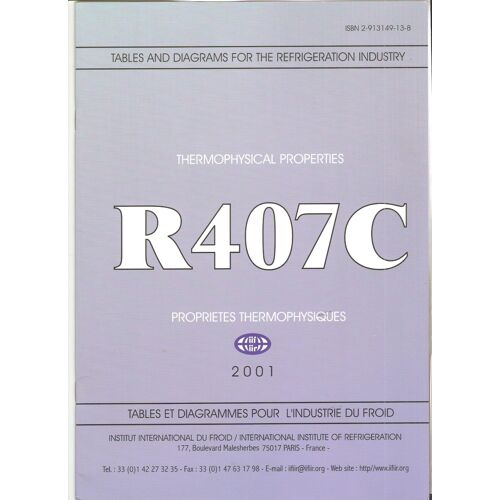 R407c - Propriétés Thermophysiques