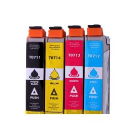 Lot De Cartouches Compatibles T0711 à T0715 – Pour Imprimante DX4050, Neuves Et Prêtes à L’emploi
