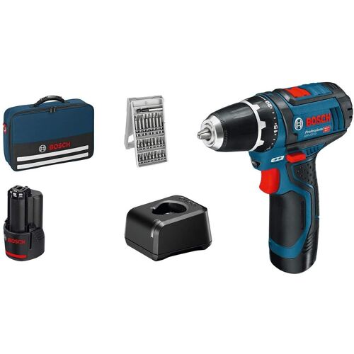 Perceuse visseuse sans fil GSR12V-15 2x2Ah + 25 accessoires - 060186810H BOSCH