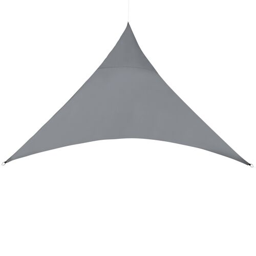 Voile D'ombrage Toile Solaire Polyester Polyuréthane Triangulaire 400 X 400 X 400 Cm Gris Foncé Helloshop26 03_0004619