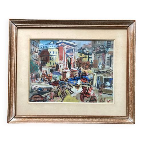 Tableau  La porte Saint Denis  Paris multicolore
