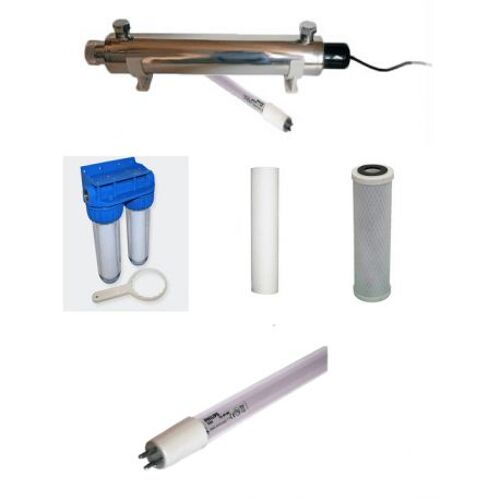 Pack stérilisateur UV 11w + 1 lampe de rechange + double porte filtre + filtres
