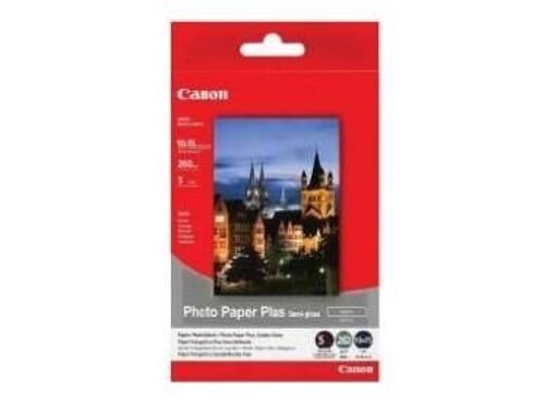 Canon Photo Paper Plus SG-201 - Papier photo satiné semi-brillant - 260 micromètres 100 x 150 mm - 260 g/m² - 5 feuille(s) - pour PIXMA iP3680, iP4820, iP4850, MG8250, MP198, MP228, MP245, MP252...