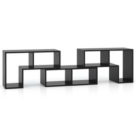 Meuble Tv Moderne Combination Libre 3 Pièces Noir 135x30x43cm