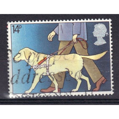 Grande-Bretagne 1981 : Année Internationale Des Personnes Handicapées : Aveugle Avec Un Chien Guide - Timbre Oblitéré